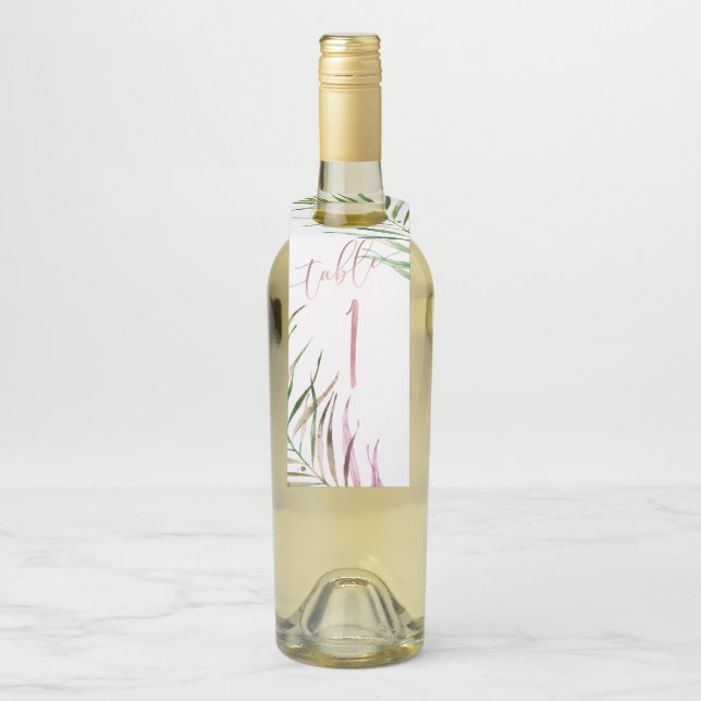 Colgador Para Botellas Frondas de palmera de acuarela de PixDezines, Foll (En botella)