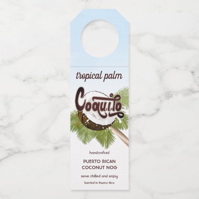 Colgador Para Botellas Fruta tropical de Coquito (Anverso)