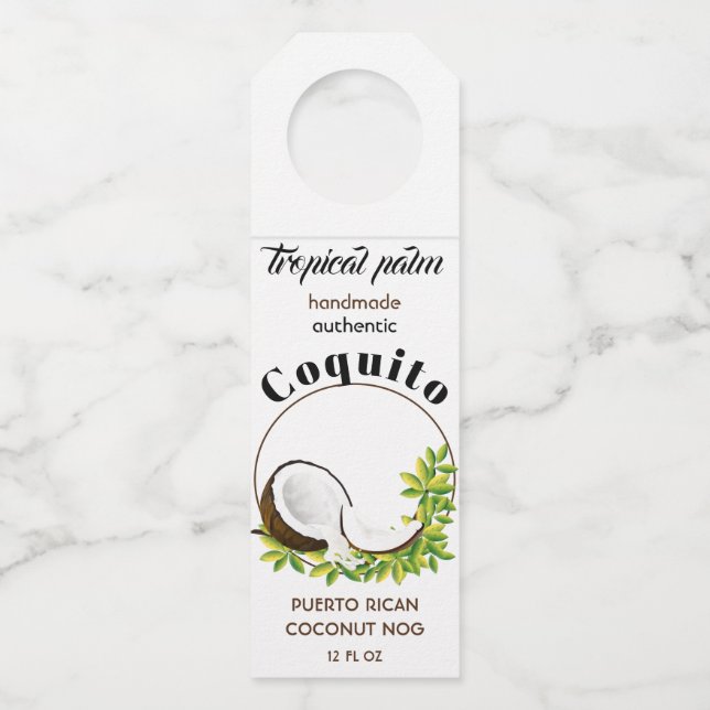 Colgador Para Botellas Fruta tropical de Coquito (Anverso)