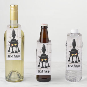 Colgador Para Botellas Funny Fierce Black Cat Personalizado