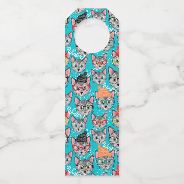 Colgador Para Botellas Gato con sombrero  (Anverso)