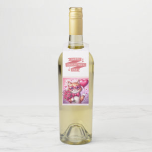 Colgador Para Botellas Gato El día de San Valentín/gatito