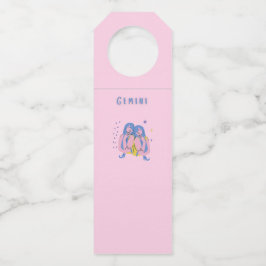 Colgador Para Botellas Gemini rosa, zodiaco, impresión de signo zodiacal