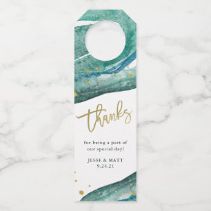 Colgador Para Botellas Geodo de color de agua Verde azulado y oro   ¡Grac