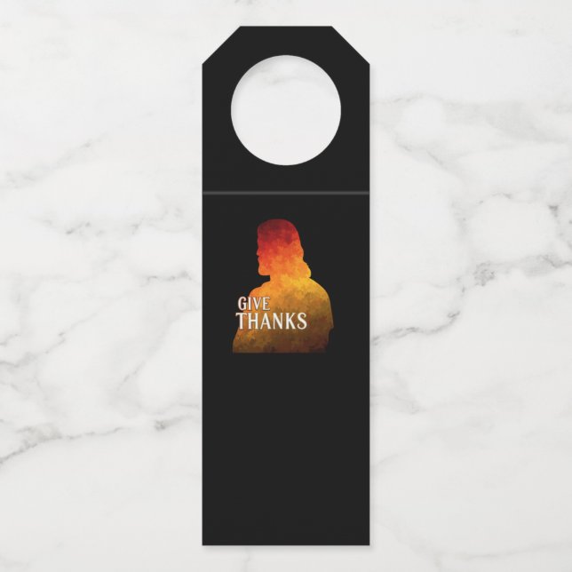 COLGADOR PARA BOTELLAS GIVE THANKS BOTTLE TAG (Anverso)