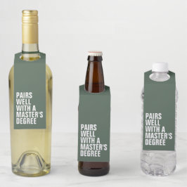Colgador Para Botellas Grado divertido en verde de la maestría de graduac