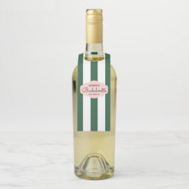 Colgador Para Botellas Green Cabana Stripes Bachelorette Party Favor