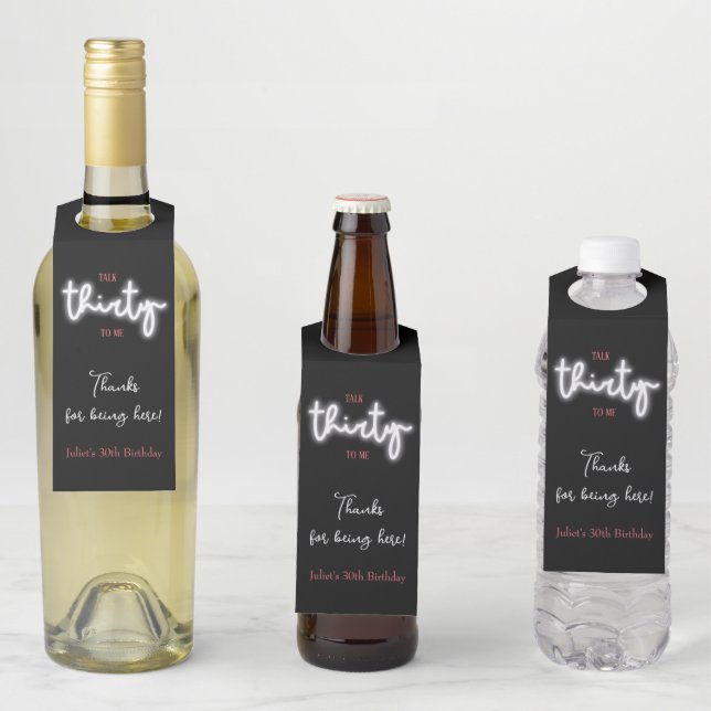 Colgador Para Botellas Habla Treinta Para Mí, Fiesta De Cumpleaños 30 (In situ)