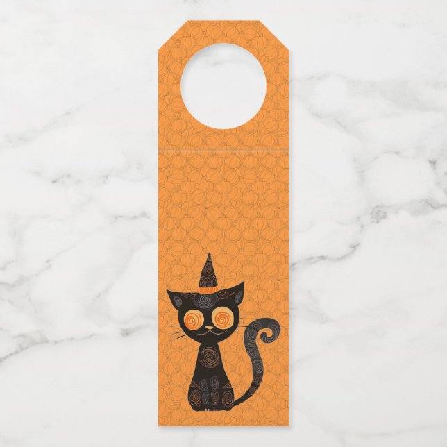 Colgador Para Botellas Halloween/gato/calabaza/otoño (Anverso)