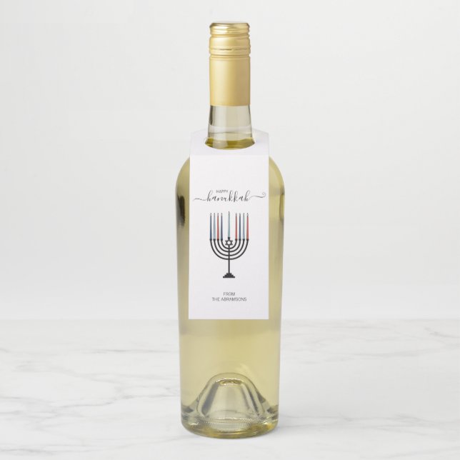 Colgador Para Botellas Hanukkah Menorah Bolsas de colgamiento de botellas (En botella)
