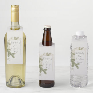 Colgador Para Botellas Helechos Elegantes Tarjeta Corporativa de Navidad