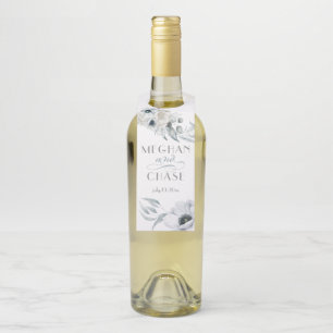 Colgador Para Botellas Hermosa acuarela Floral Azul