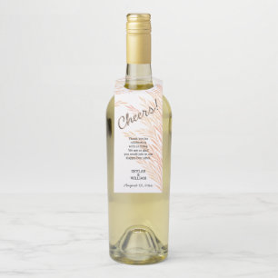 Colgador Para Botellas Hierba de Pampas Boda Chic Reversible Cheers