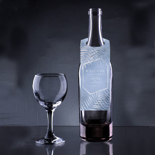 Colgador Para Botellas Hoja de Palma Exuberante Bienvenida de Boda Windso