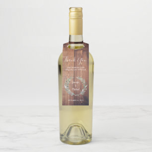 Colgador Para Botellas Hojas de color de agua Boda de madera rústica Grac