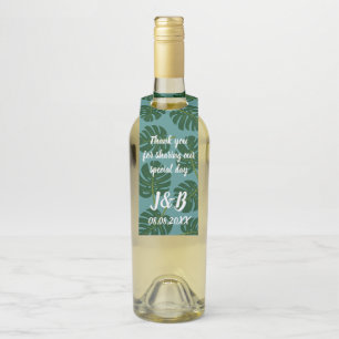 Colgador Para Botellas Hojas de palmera Monstera tropicales personalizada