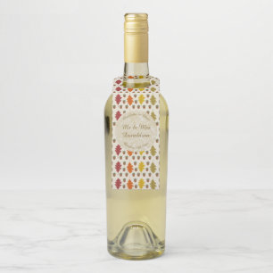 Colgador Para Botellas Hojas de roble y bellotas caen boda de otoño perso