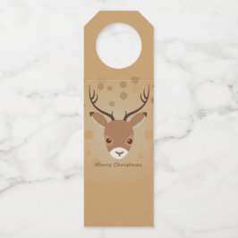 Colgador Para Botellas ilustracion de renos sobre fondo marrón