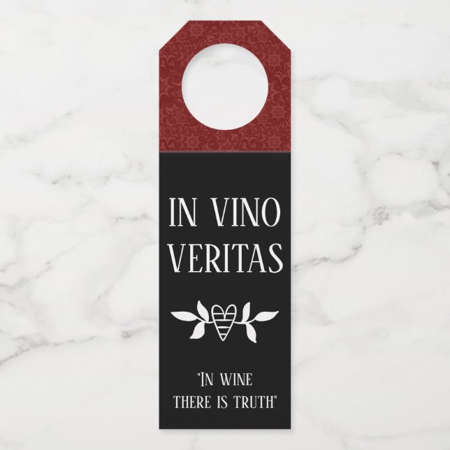 Colgador Para Botellas IN VINO VERITAS 'En el vino está la verdad' (Anverso)