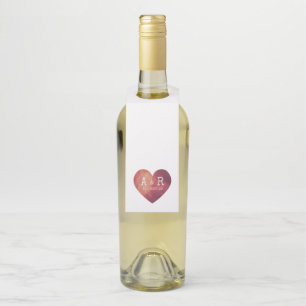 Colgador Para Botellas iniciales y fecha de corazón rojo 3d
