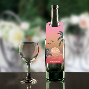 Colgador Para Botellas Isle tropical Sunrise Boda Pink ID581