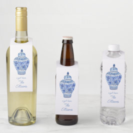 Colgador Para Botellas Jarrón de jengibre con acuarela Chinoiserie