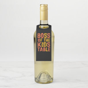 Colgador Para Botellas Jefe de Acción de Gracias de la Mesa de los Niños
