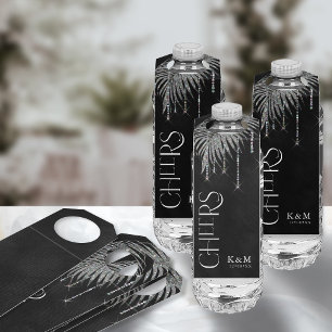 Colgador Para Botellas Jewel Palm Leaf Boda Cheers Silver ID830