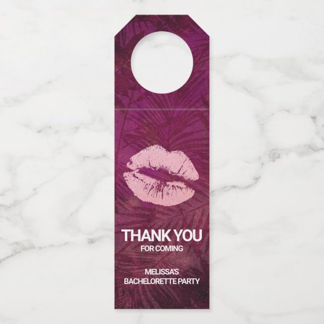 Colgador Para Botellas Labios Brillantes Rosados Sexys Glamurosos Gracias (Anverso)