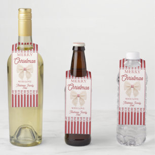 Colgador Para Botellas Lazo de encaje vintage Rayas rojas retro Fiesta de