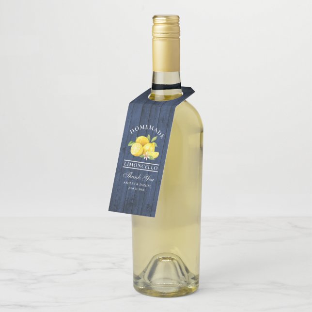 Colgador Para Botellas Lemons Blue Wood Limoncello Gracias (En perspectiva)