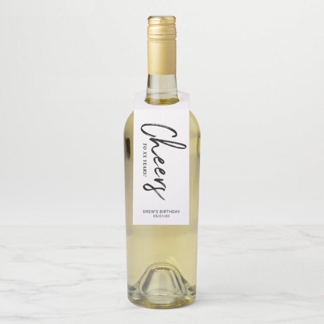 Colgador Para Botellas Letras modernas en negro y blanco con pincel para  (En botella)