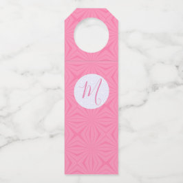 Colgador Para Botellas Light Pink Squiggly Squares Personalized Initial