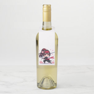 Colgador Para Botellas Linda niña guerrera ninja flor