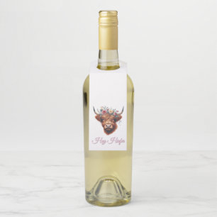Colgador Para Botellas Linda vaca de las tierras altas floral/primavera