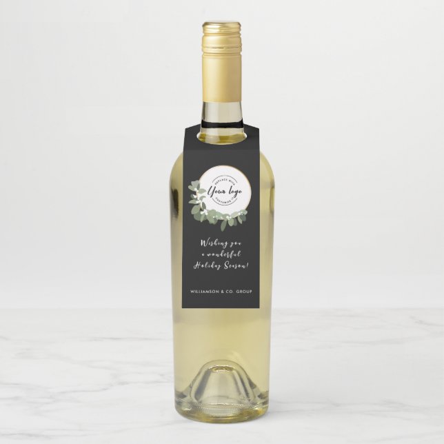 Colgador Para Botellas Logo de negocios Mensaje de vacaciones Moderna Wre (En botella)