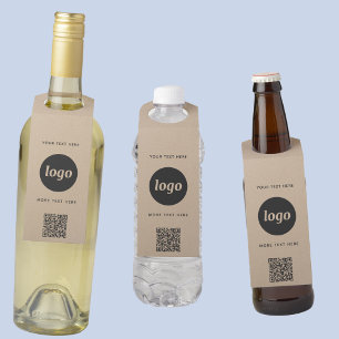 Colgador Para Botellas Logotipo con código QR y promoción de negocios de 