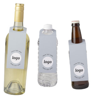Colgador Para Botellas Logotipo simple con texto promocional de negocios