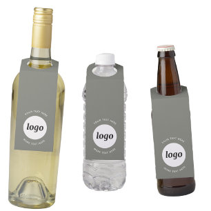 Colgador Para Botellas Logotipo simple con verde sabio promocional de tex