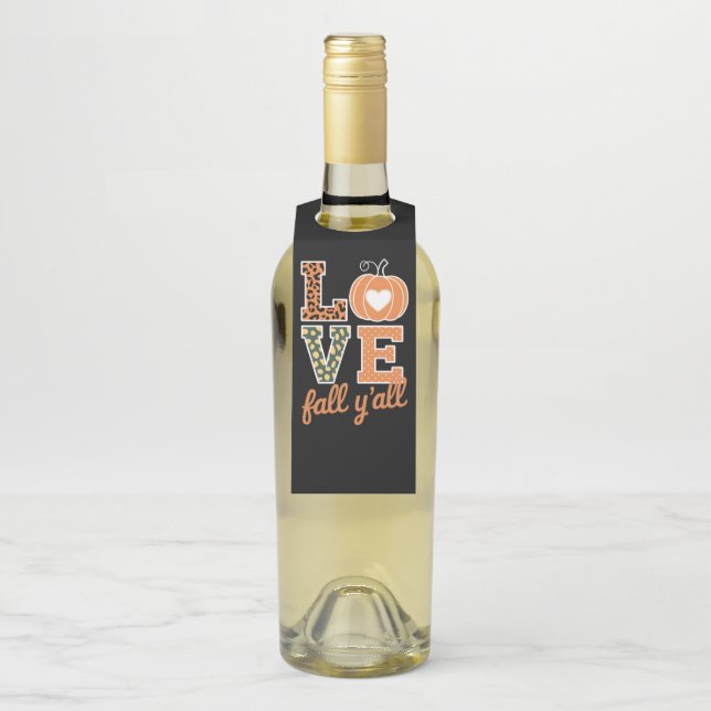 Colgador Para Botellas Love Fall Y'All Leopard Print Fall Acción de Graci (En botella)