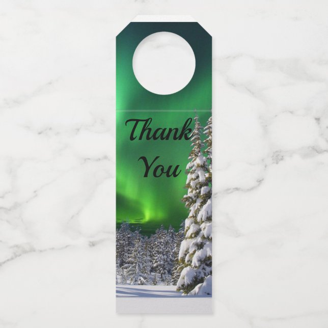 Colgador Para Botellas Luces boreales durante el invierno (Anverso)