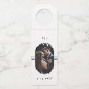 Colgador Para Botellas Marco elegante   Boda de fotografías en blanco y n