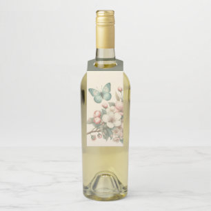 Colgador Para Botellas Mariposa floral/primaveral de estilo vintage