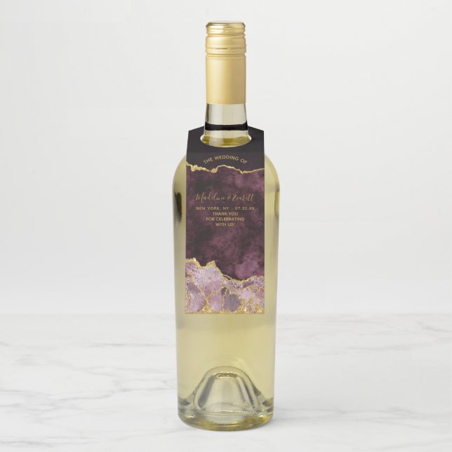 Colgador Para Botellas Mármol de hoja de oro de Borgoña Agradecimiento de (En botella)