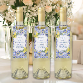 Colgador Para Botellas Mediterranean Tile & Lemon Elegance Wedding