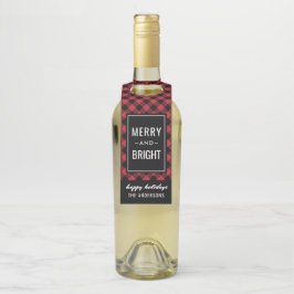 Colgador Para Botellas Merry and Bright Moderno Plaid Búfalo Rojo