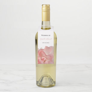 Colgador Para Botellas Mesa de Invitados Floral Rosa Coral Elegante