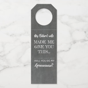 Colgador Para Botellas Mi esposa - Funny Groomsmen Mejor propuesta de hom