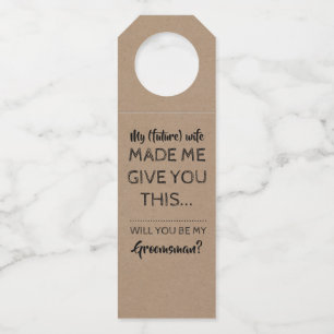 Colgador Para Botellas Mi esposa - Funny Groomsmen Mejor propuesta de hom