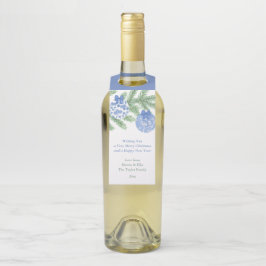 Colgador Para Botellas Moda Blue White Ginger Jar Baubles Feliz Navidad